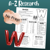 A-Z Multi Skill Worksheet (W)| For All Subjects | 4th Grad