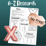 A-Z Multi Skill Worksheet (X)| For All Subjects | 4th Grad