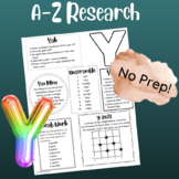 A-Z Multi Skill Worksheet (Y)| For All Subjects | 4th Grad