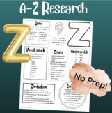 A-Z Multi Skill Worksheet (Z)| For All Subjects | 4th Grad