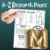 A-Z Multi Skill Worksheet (M)| For All Subjects | 4th Grad
