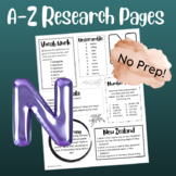 A-Z Multi Skill Worksheet (N)| For All Subjects | 4th Grad