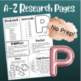 A-Z Multi Skill Worksheet (P)| For All Subjects | 4th Grad