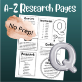 A-Z Multi Skill Worksheet (Q)| For All Subjects | 4th Grad