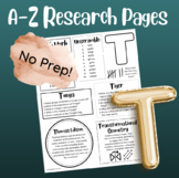 A-Z Multi Skill Worksheet (T)| For All Subjects | 4th Grad