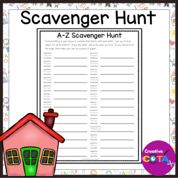 Preview of Free Handwriting Practice Literacy and Letter Activity A-Z Scavenger Hunt
