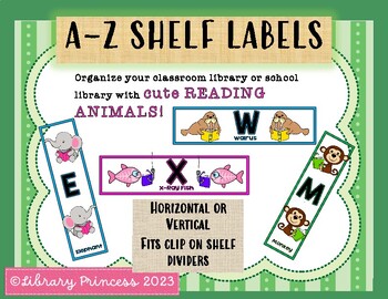 Preview of A-Z Shelf Labels Classroom or School Library Organization