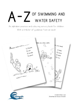 Preview of A-Z Swimming & Water Safety Fill in the Blanks & Colouring Book