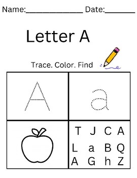 A-Z Trace Color and find. by Skye Brice | TPT