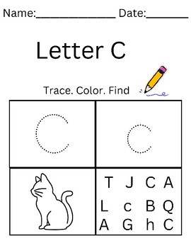 A-Z Trace Color and find. by Skye Brice | TPT