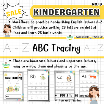 Preview of A-Z Tracing,Alphabet Tracing Worksheets a-z,kindergaten,1st Grade,printable