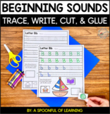 Beginning Sounds | Trace, Write, Cut, and Glue