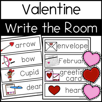 Preview of A-Z Valentine Write The Room Activities & Word Wall Cards