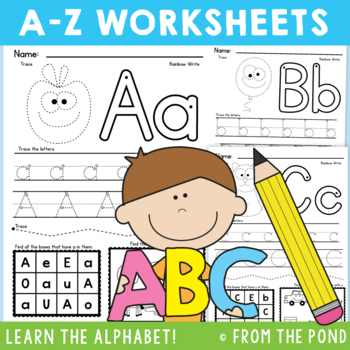 alphabet worksheets kindergarten teaching resources tpt