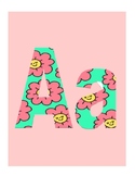 A-Z letters floral print