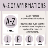 A-Z of Affirmations - Classroom Decor - Social Emotional