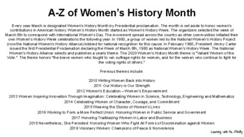 Preview of A-Z of Women's History Biography Study