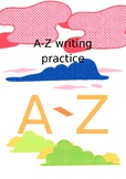 Practice writing along the dotted lines A-Z.