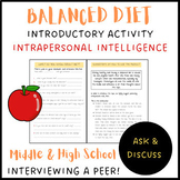 A balanced diet: Interviewing a friend - Intrapersonal int
