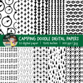A camping doodle Digital Papers & Backgrounds
