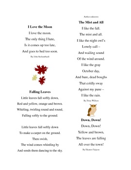 A collection of fall poems by Cheri Hooper | TPT