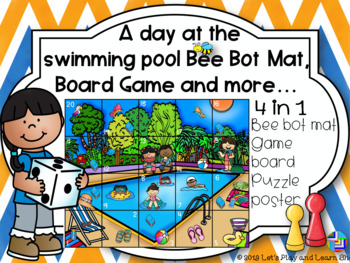 A Day At The Swimming Pool Bee Bot Mat Board Game And More Tpt