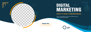 Preview of A digital Marketing presentation horizontal banner template design. Abstract