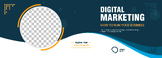 A digital Marketing presentation horizontal banner templat