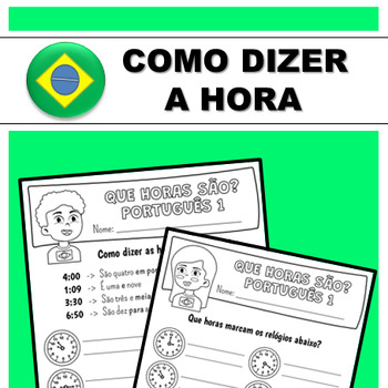 Preview of A hora em Português - Brazilian Portuguese 1 - Que horas são?