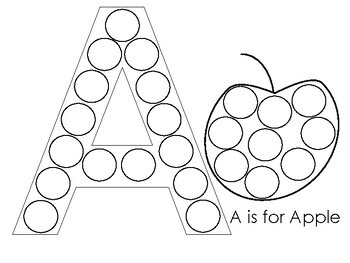 A is for Apple Dot Art by Miss Sue's Skills 4 Success | TPT