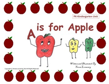 Preview of Apples Unit A is for Apple Pre-K or Kindergarten Common Core