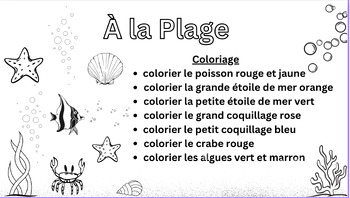 Preview of À la Plage - Coloriage