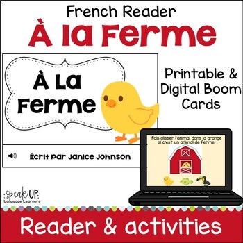 Preview of Animaux de la ferme - French Farm Animal Reader Print & Boom Cards with Audio