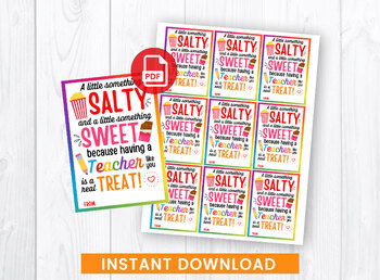 Preview of A little something SALTY and SWEET Gift Tags, Treats, Teacher Appreciation Cards