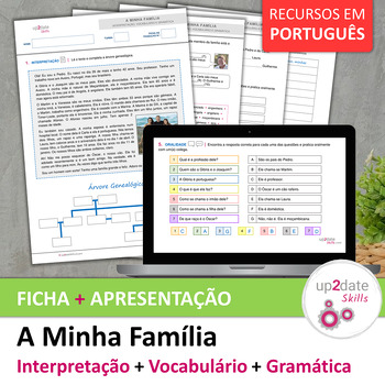 Preview of A minha família | Describing a family in Portuguese (Reading Grammar Vocabulary)