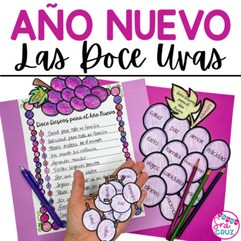 Preview of Año Nuevo Las Doce Uvas 12 Grapes Activity for Spanish New Year with DIGITAL