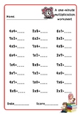 A one-minute multiplication worksheet