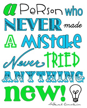 Preview of A person who never made a mistake never tried anything new poster