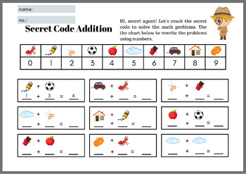 Preview of A plus-number game for kindergarten.