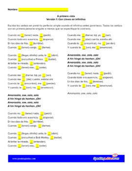 A Primera Vista By Bahiano Spanish Song To Practice The Preterite - 