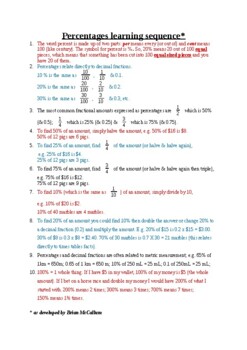 Preview of A sequence of learning to master percentages.