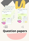 A set of papersdedicated to questions - for children and a