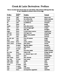 A short list of Greek & Latin Prefixes and Suffixes (8 pages)