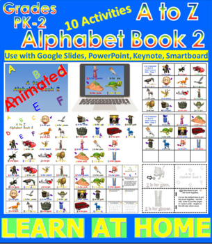 Preview of A to Z Alphabet Book 2 - Animated (Bundle) - Distance Learning Activities