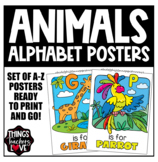 A to Z Alphabet Poster Set - CARTOON ANIMALS THEME - Ready