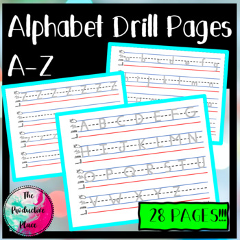 Preview of A to Z Alphabet Writing Practice Drill Pages to Practice the Alphabet