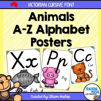 Animal Alphabet Posters - Victorian Cursive by Mathful Learners | TPT