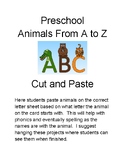 A to Z Animal sorting cut and paste