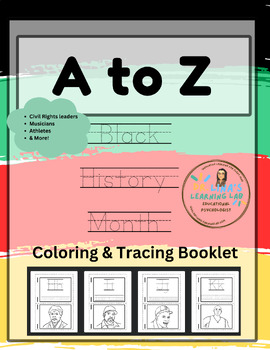Preview of A to Z Black History Month Booklet  - Trace, Color, and Celebrate!