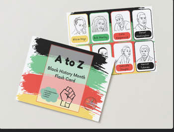 Preview of A to Z Black History Month Flashcards - Educational and Fun!